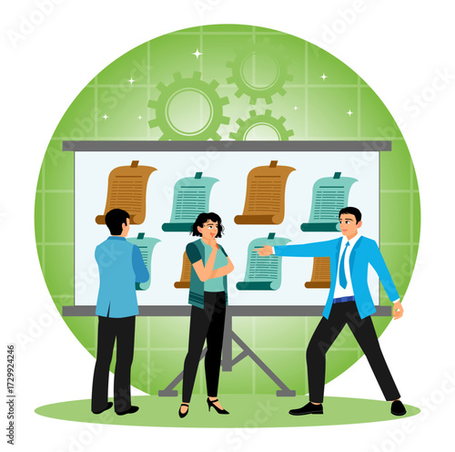 Business team collaboration in brainstorming at the office.