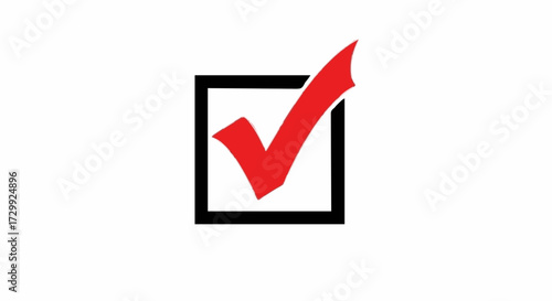 Red check mark inside a black square