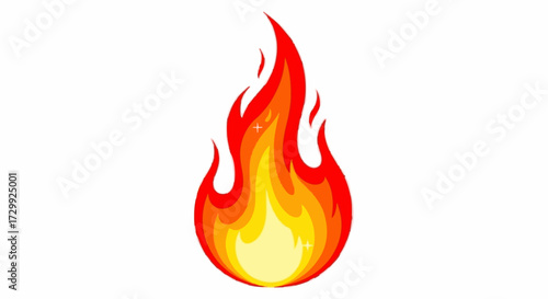 A stylized illustration of a flame