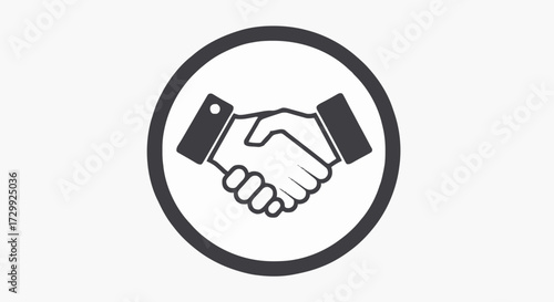 Icon of two hands shaking inside a circle