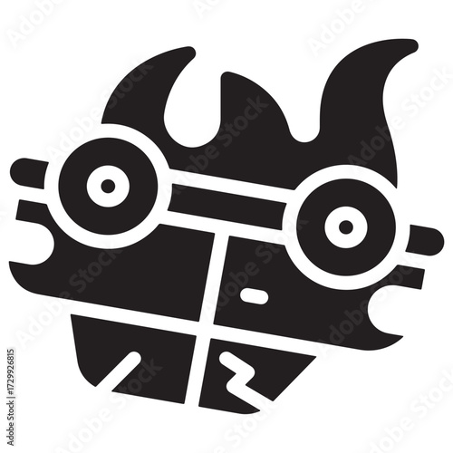 vector illustration of  burning car icon