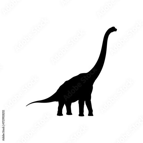 Brachiosaurus silhouette vector flat illustration design.
