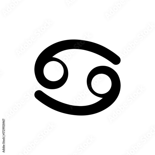 Cancer zodiac sign silhouette vector flat illustration design.