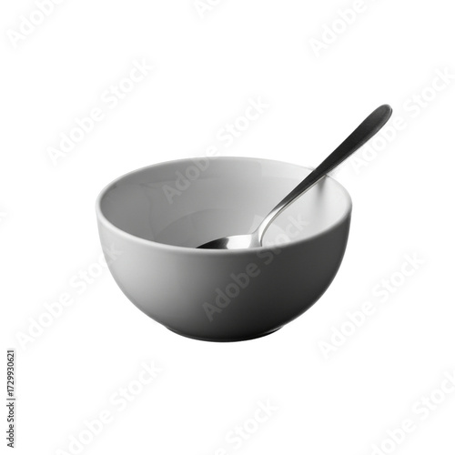 bowl and spoon for isolated 
