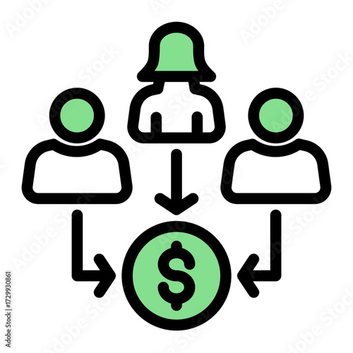 Customer icon in Outline Color Lineal style, symbolizing users, buyers, and business audience.