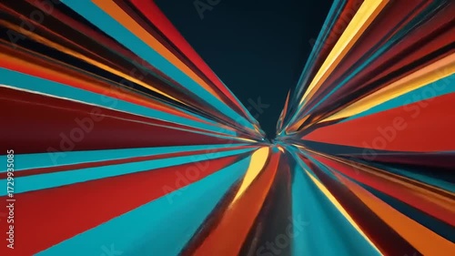 A dynamic, vibrant abstract design featuring streaks of color converging towards a central point.