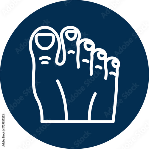 Toe icon for human body, business, medical, clinic, website, application, printing, document, poster design, etc