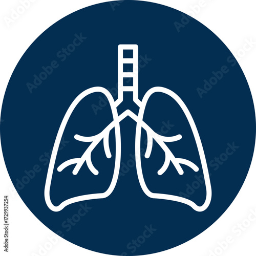 Lungs icon for human body, business, medical, clinic, website, application, printing, document, poster design, etc