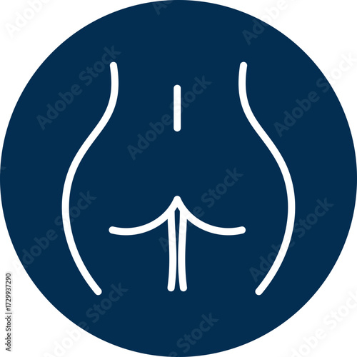 Buttocks icon for human body, business, medical, clinic, website, application, printing, document, poster design, etc