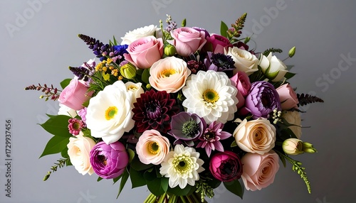 Fototapeta Naklejka Na Ścianę i Meble -  A vibrant bouquet of assorted flowers