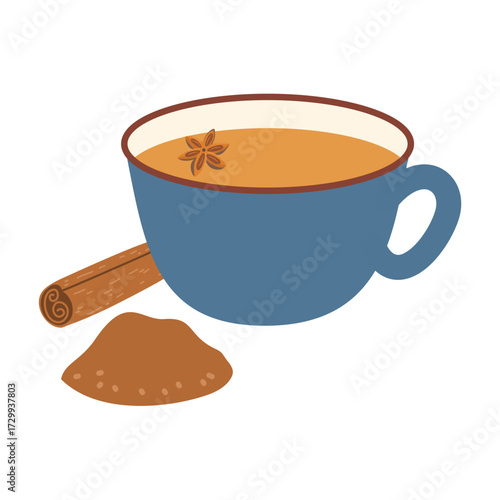 chai tea, Chai Latte with Star Anise