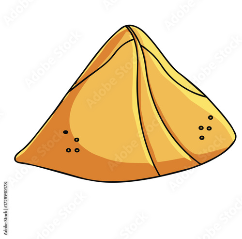 Cute cartoon hand drawn vector samosa clipart.