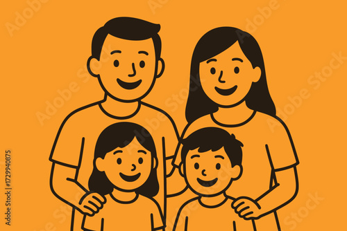 happy family with children