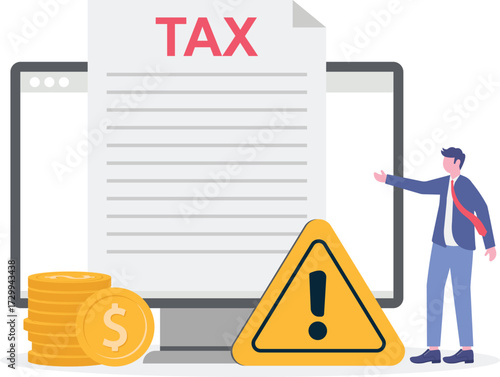 Provide and update your personal information, report your income, claim documents concept with tiny people.


