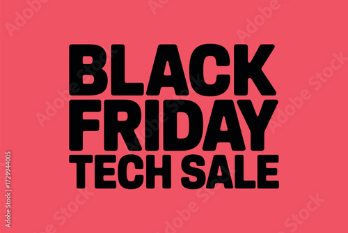 A black friday tech sale promotion on a salmon colored background