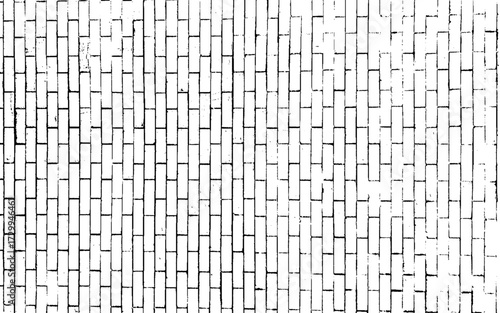 Simple grungy white brick wall with light gray shades seamless pattern surface texture background in wide panorama banner format. Vector illustration.