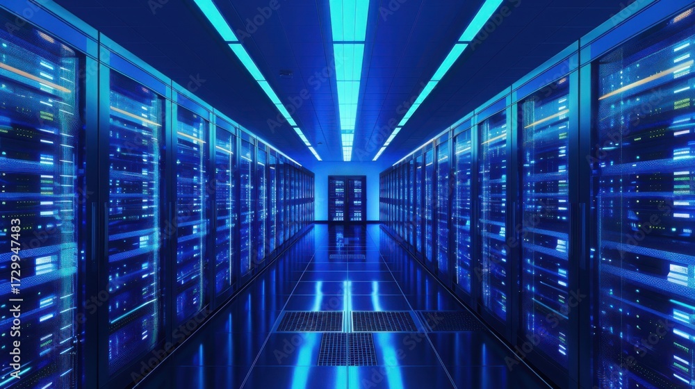 Fototapeta premium Big data cloud computing data center background