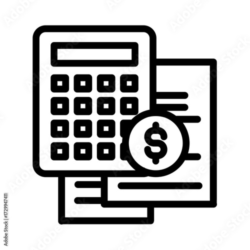 Minimalist Accounting line icon. Business, finance line icon. Payments - thin line vector icon Minimalist Accounting line icon. Banking Line Icon Finance and business outline icon Accounting thin line