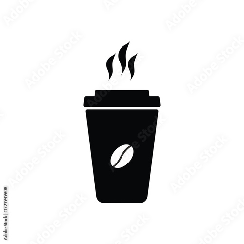Grab Your Morning Brew with this Stylish Steaming Coffee Cup Graphic for Cafe Menus and Branding Projects