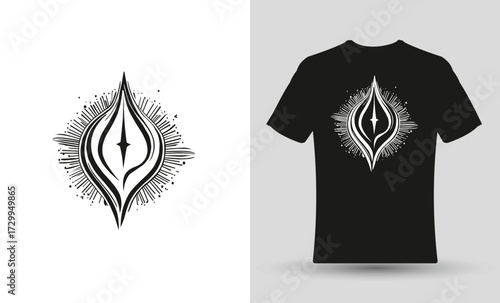 logo design with t-shirt design illustration