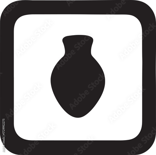 Silhouette of a clay decorative tile, perfect for interior, art, and traditional design projects.
