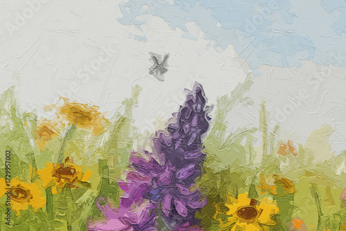 Foto Various oil paintings, flowers, chrysanthemums, roses, peonies, landscapes, butt