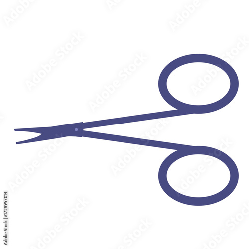 Nasal scissors.  Nose hair scissors. Vector illustration 