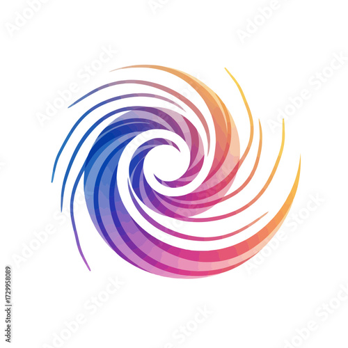 Abstract swirl design in vibrant gradient colors  
