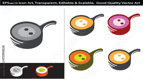 EPS Food and Cooking Icon Design with Color Variations | Editable Vector Graphic for Kitchen and Restaurant Use