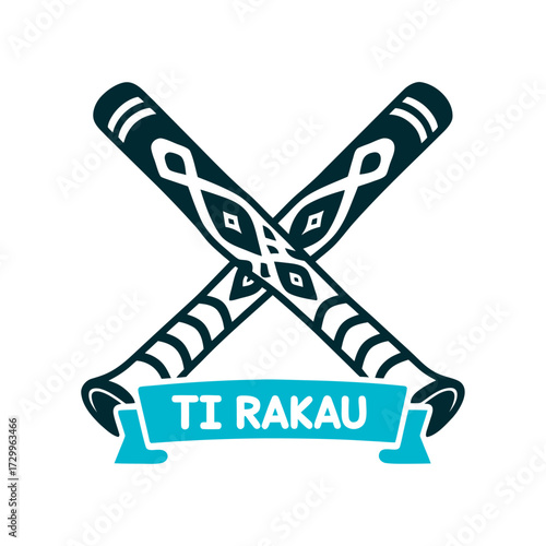 Ti Rakau: Maori Rhythm Sticks Illustration Ti Rakau Two crossed rhythm sticks