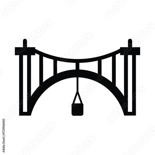 Bungee Jumping Bridge Icon Background