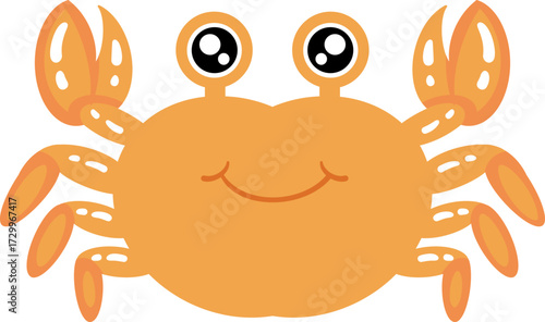 cute crab shellfish sea food animal vector illustration