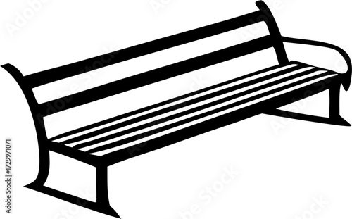 Bench Silhouette Vector | Park Seat, Garden Furniture, Outdoor Chair, Black Shape Design
