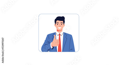 Enthusiastic business professional giving a thumbs up for success and positive results achievement within the business environment and strategy