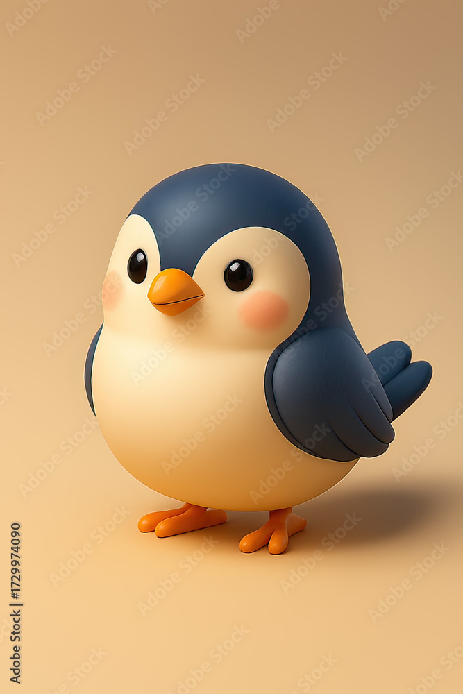 Fototapeta premium yellow duck on blue background