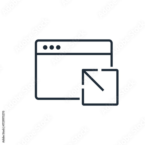 Link to page, website.Navigation and hierarchy for improved usability. Vector linear icon illustration isolated on white background.