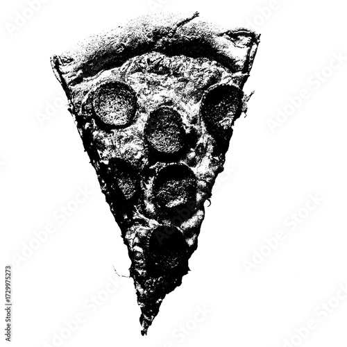 Detailed Illustration of a Pepperoni Pizza Slice