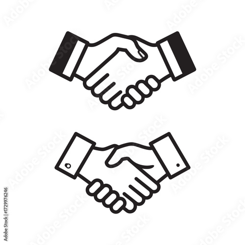 a handshake on white