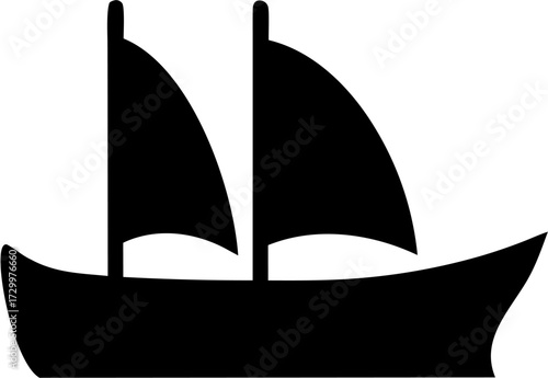 Boat Silhouette Vector | Ship, Sailing, Nautical, Marine, Sea Travel Design