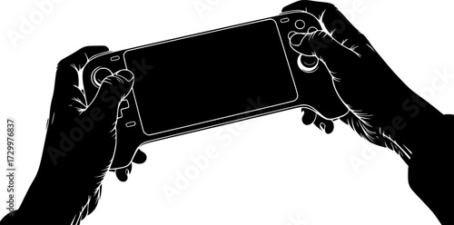 silhouette of a handheld gaming console
