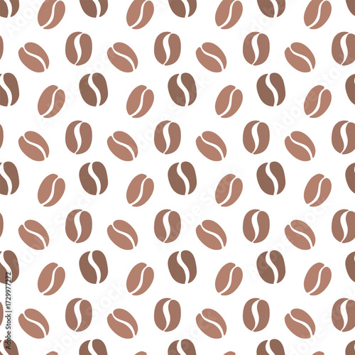 Coffee beans seamless pattern. Vector background