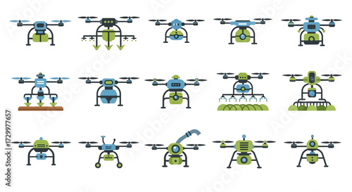 Collection of agricultural drones for modern farming.