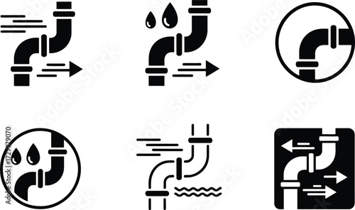 Plumbing Icons: Flow, Leaks, and Drainage Systems