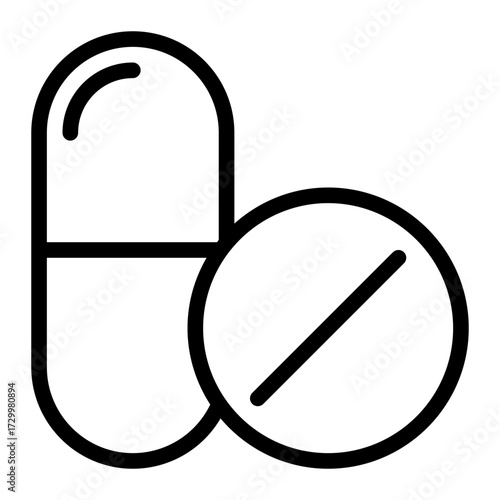 Icon representing medication or healthcare, ideal for health, pharmaceutical, or wellness website and marketing content.