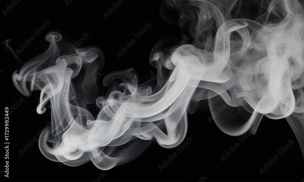 Fototapeta premium Smoky White Haze on Black Backdrop Abstract Motion Effect
