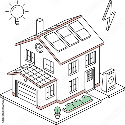 Sustainable modern home powered by clean solar energy showcasing innovation for eco-friendly living and energy efficiency