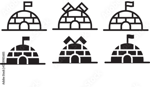 Igloo icon graphic set. background  trendy graphic set icon set
