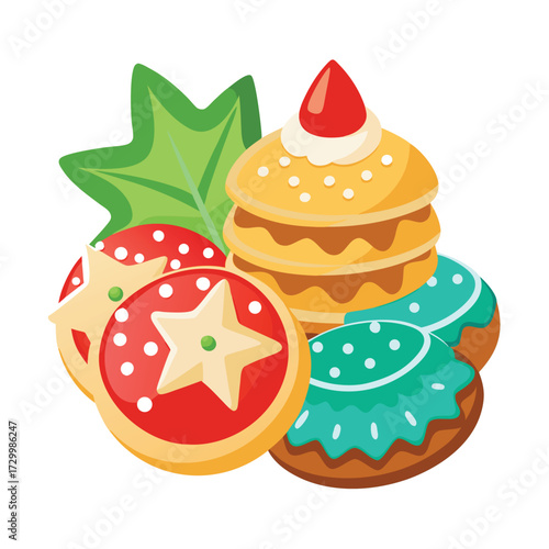 Christmas gingerbread cookies set