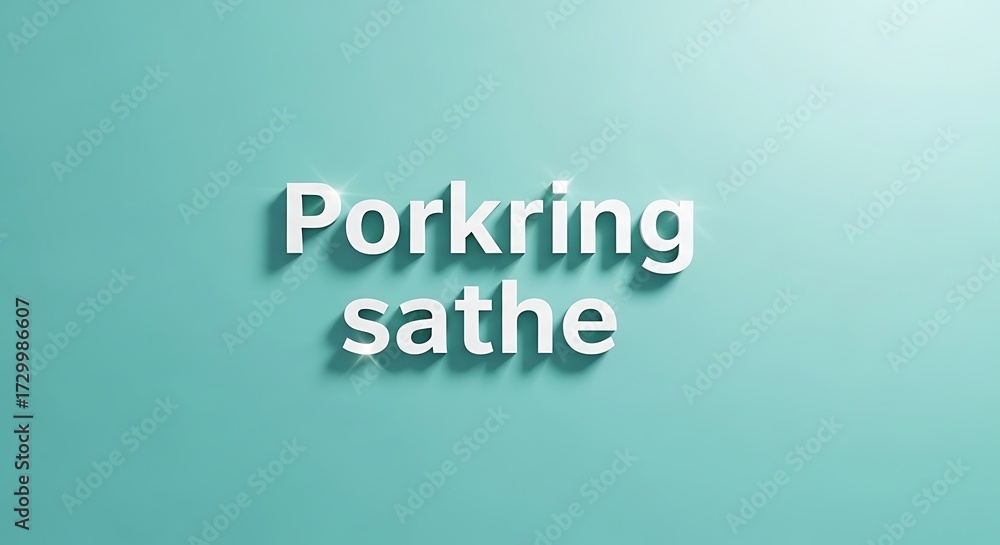 Fototapeta premium Porkring sathe text on a blue background with shadow effect