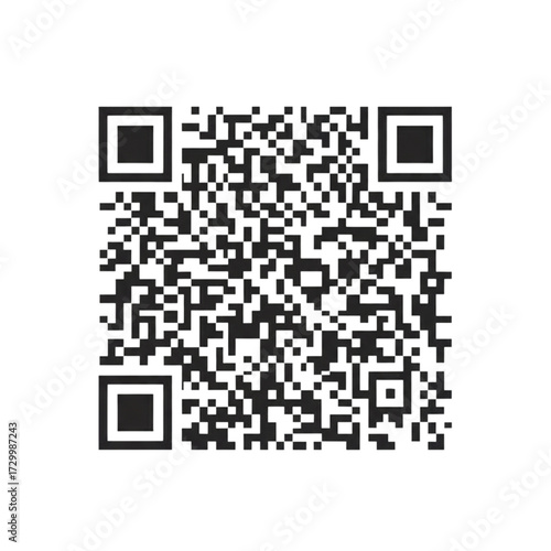 Black qr code isolated on transparent background